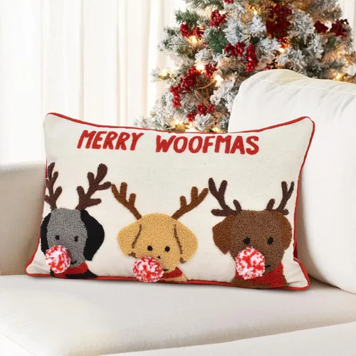Vista 14 de Fundas de almohada navideñas de gatos lindos de 18 x 18 pulgadas, fundas de almohada bordadas de Navidad, decoraciones de Navidad, almohadas Gatos