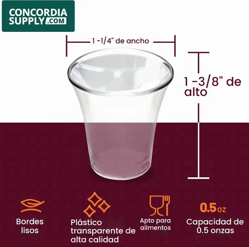 Vista 2 de Concordia Supply Vasos de comunión de plástico transparente reciclable de 1