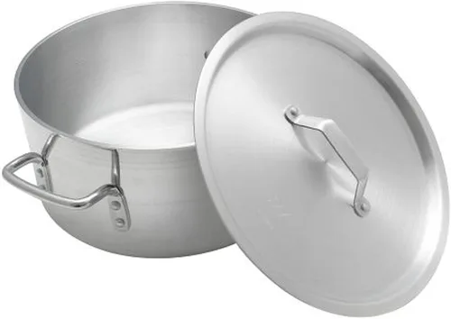 Vista 3 de TrueCraftware - Olla de aluminio de 8 cuartos de galón con cubierta de 0.236 in de grosor: utensilios de cocina pesados, sartén para estofar, asar