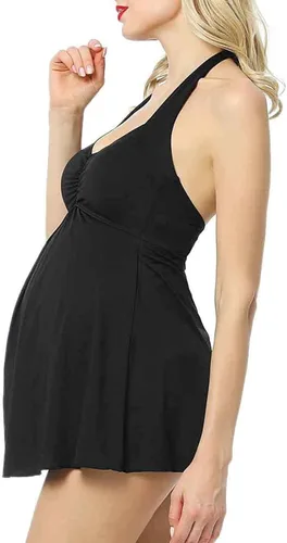 Vista 3 de Momo traje de baño de maternidad UPF 50 traje de baño con falda de una pieza (regular y más tamaño)