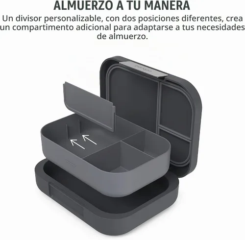 Vista 7 de Bentgo® Juego de lonchera moderna estilo Bento, con taza reutilizable (gris oscuro)