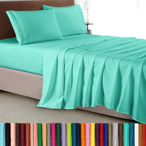 Vista 80 de Elegant Comfort - Juego de sábanas de lujo de 4 piezas - Ropa de cama de lujo de 1500 hilos, calidad de hotel prémium, microfibra, resistente a