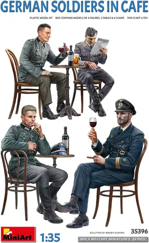 Vista 2 de MiniArt Mini Art 550035396 35396 Figura 1:35 Soldados alemanes en café (4) Réplica fiel, construcción de modelos, kit de plástico, manualidades