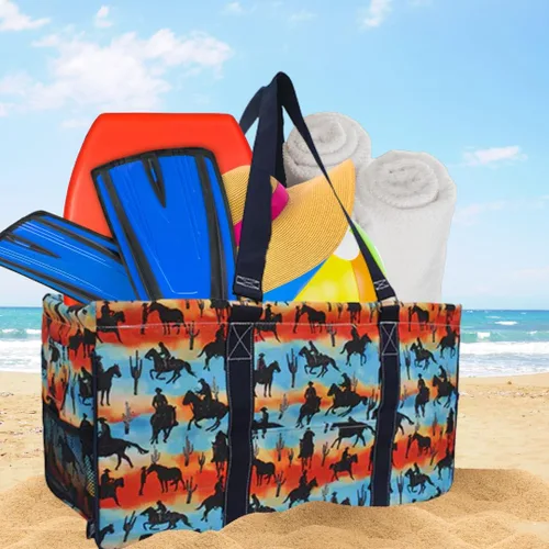 Vista 369 de NGIL Bolsa de comestibles reutilizable extra grande plegable de gran tamaño para comestibles, almacenamiento, picnic, playa, Estampado