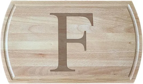 Vista 22 de Tabla de cortar de haya blanca grabada con elegante inicial, perfecta para cocinas sofisticadas del hogar y chefs profesionales