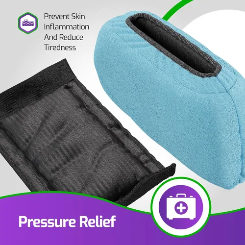 Vista 4 de Acolchado de muletas prémium para muletas – Cojines de muleta para debajo del brazo – Almohadillas azules – Se adapta a muletas estándar