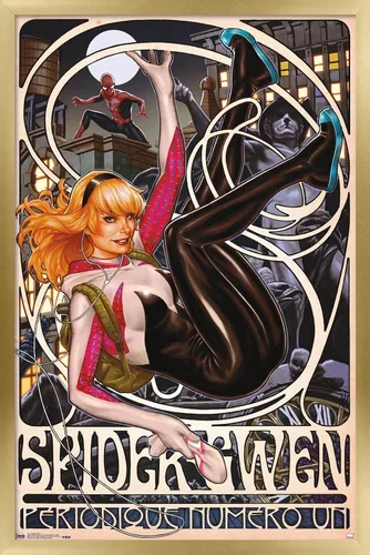 Vista 18 de Trends International Marvel Comics - Póster de pared de Spider-Gwen - Cover #1, 14.725 x 22.375 pulgadas, versión enmarcada de madera de granero