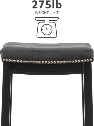 Vista 6 de Linon Claridge Taburete de bar, de 32 pulgadas., Madera, Negro