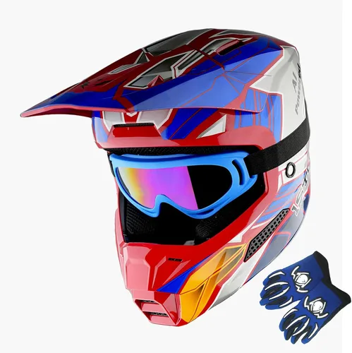 Vista 20 de 1Storm - Casco de motocross para jóvenes, ATV, BMX, MX, motocicleta todoterreno, kart, adolescente, blanco brillante Blanco brillante juvenil