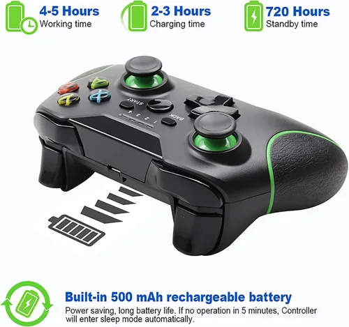 Vista 5 de Controlador inalámbrico para Xbox One controlador de gamepad de 24 GHZ compatible con Xbox OneOne SOne XOne Series XSElitePC Windows 7810 con doble