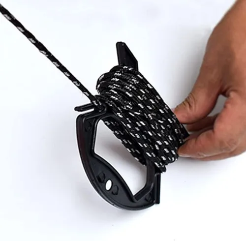 Vista 7 de Juego de 10 organizadores de cables, enrollador de cables de plástico compacto para cables de extensión, cables de carga, líneas de pesca y cuerdas