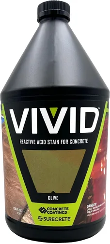 Vista 10 de CC Concrete Coatings Tinte ácido vívido para hormigón oliva 4OZ
