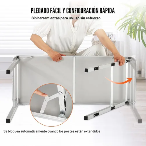 Vista 6 de VEVOR Mesa de Bar Portátil Plegable, Mesa de Podio para Ferias Comerciales para Interiores, Exteriores, Fiestas, Picnic, Exposición, Incluye Estuche
