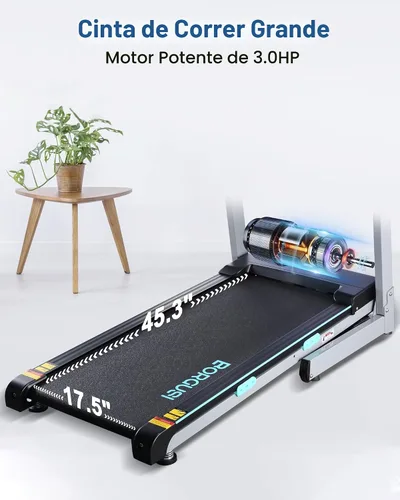 Vista 2 de BORGUSI Cinta de correr con inclinación automática, capacidad de 300 libras, cinta de correr eléctrica plegable de 3.0 HP de hasta 8.5 MPH