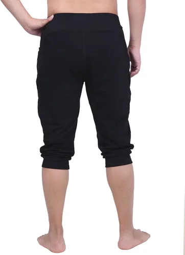 Vista 4 de HDE Pantalones cortos capri de yoga para hombre con bolsillos para correr