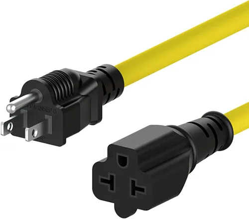 Vista 4 de Cable adaptador de hoja T de 1 pie y 15 amperios para el hogar a 20 Amp T NEMA 5-15P a 5-20R 5-15R 6-15R 6-20R (4 en 1) Cable adaptador de enchufe