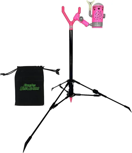 Vista 10 de FISHIN' STIX - Kit listo para pescar, incluye soporte para caña de 30 pulgadas, trípode de soporte todo terreno y alarma de mordida