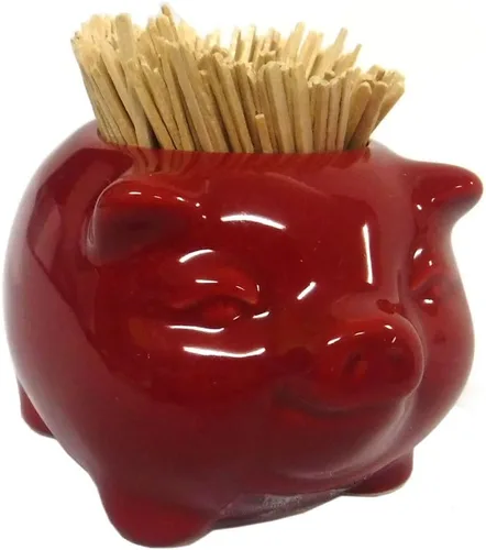 Vista 3 de Juego de 2 piezas de plato de cerámica y palillos de dientes de cerdo