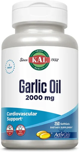 Vista 4 de KAL Cápsulas blandas de aceite de clavo de ajo – Suplemento de aceite de ajo para mujeres y hombres, 50 porciones por recipiente, toma 2 diarias