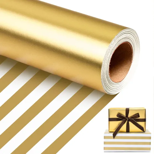 Vista 16 de Homeral Rollo de papel de regalo Jumbo de 30 pulgadas x 32.8 pies, color azul rey metálico para Navidad, cumpleaños, vacaciones, boda, baby shower