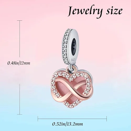 Vista 3 de Abalorios de plata de ley 925 para pulseras Pandora, regalos de joyería para mujer y niña.