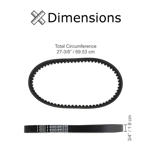 Vista 3 de AlveyTech Cinturón convertidor de par 203589 - Correas de repuesto para el Coleman KT196 Go-Kart, Mini Pit Bikes, Correas de transmisión de moto