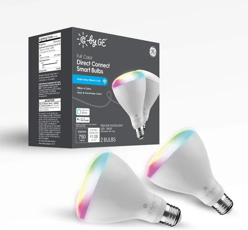 Vista 14 de C by GE - Bombilla LED inteligente BR30 a todo color, repuesto de 65 W, Bluetooth/Wi-Fi, funciona con Alexa + Google Home sin concentrador