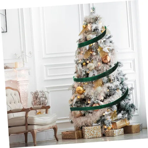 Vista 6 de Ciieeo 1 rollo de cintas de terciopelo vintage de Navidad de 1.0 in, cinta de terciopelo para Navidad