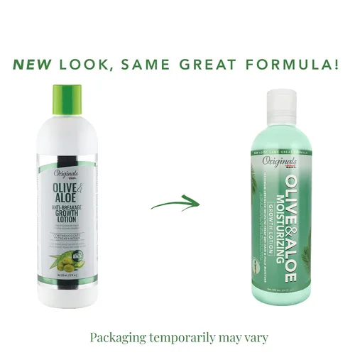 Vista 2 de Originals by Africa's Best Loción hidratante de crecimiento de oliva y aloe, paso final de hidratación, para todo tipo de cabello y texturas, sin