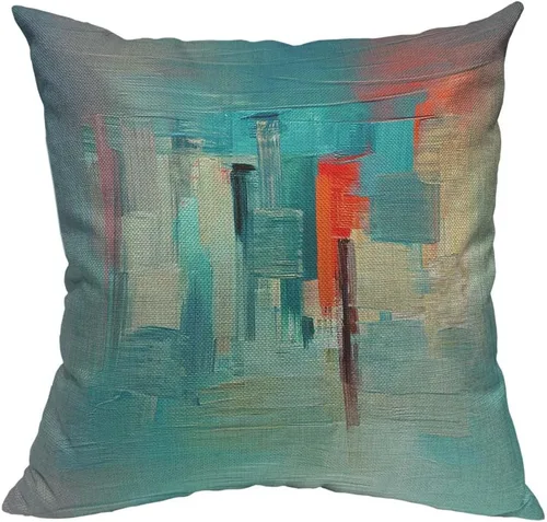 Vista 20 de TKS MITLAN Fundas de almohada abstractas con ondas 18 x 18 pulgadas, fundas de almohada decorativas con gradiente azul de agua de mar, ondas