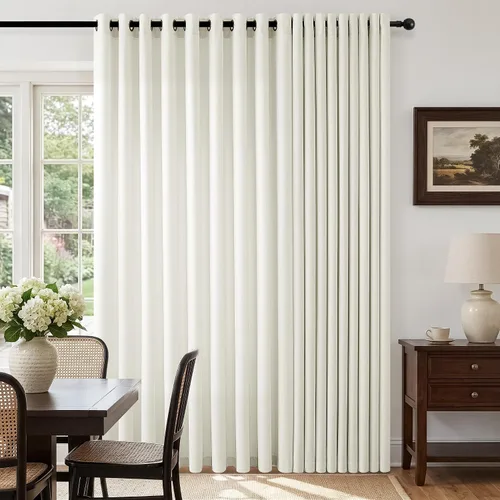 Vista 34 de Cortinas de avena con ojales DUKIYO de 96 pulgadas de largo para sala de estar, comedor, juego de 2 paneles, cortinas de arena y beige