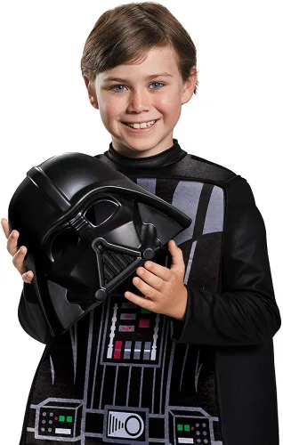 Vista 6 de Darth Vader Costume for Kids Official Prestige Lego Star Wars Costume with Mask and Cape