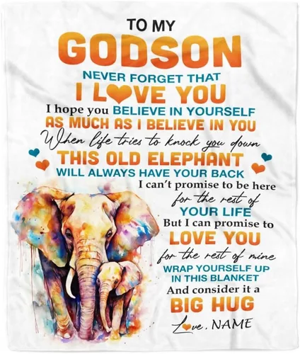 Vista 24 de Manta personalizada con texto en inglés «To My Godson», de Godmother Godmother Wolf Moon, My Love for You is Forever Godson Birthday Christmas