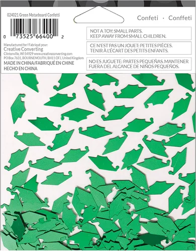 Vista 4 de Creative Converting 24021 Mortero verde Conffetti de graduación, 1 paquete