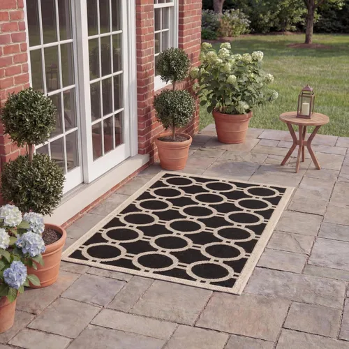 Vista 21 de SAFAVIEH Courtyard Collection CY6924 - Alfombra decorativa para interiores y exteriores, impermeable, fácil de limpiar, 2 pies 3 pulgadas x 6 pies 7