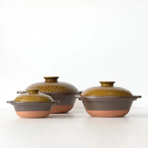 Vista 6 de Banko Ware 32781 Clear AKARI Earthenware Pot No. 8 for 2-3 People, M, 59.1 fl oz (1,500 ml), Microwave Oven, Direct Fire, Brown, Made in Japan