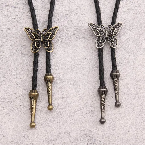 Vista 293 de Jeilwiy Corbata de bolo para hombre, corbata de vaquero occidental, collar de corbata de bolo dorado, corbata de cuero, corbata de Halloween