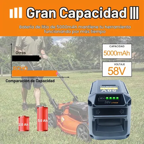 Vista 2 de DTK Reemplazo de batería 5AH para herramientas eléctricas inalámbricas de batería Echo 58V