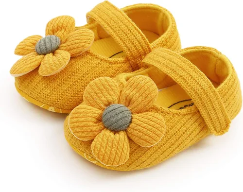 Vista 4 de Zapatos planos Mary Jane para bebés y niñas, con lazo, floral, princesa, vestido de boda, zapatos suaves para recién nacidos, cuna para primeros