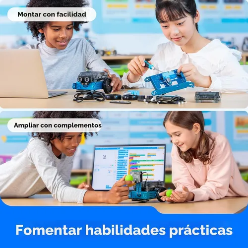 Vista 5 de Makeblock mBot2 Robot de Codificación para Niños, Soporte de Aprendizaje AI con Programación Scratch y Python, Kit de Robótica para Niños de 8 a 12
