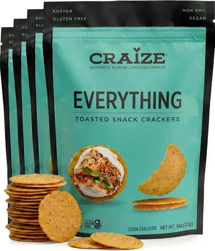 Vista 9 de Craize Everything Crisps - Galletas de maíz tostadas sin gluten, veganas, kosher, paquete de 3, 4 onzas cada una