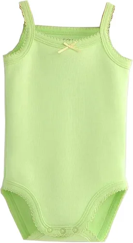 Vista 2 de Body sin mangas con tirantes delgados para bebés y niñas, de algodón, paquete de ropa de verano para bebé