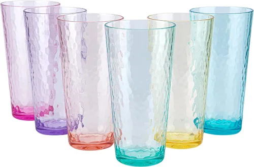 Vista 7 de KX-WARE Vasos acrílicos de 26 onzas de plástico para beber más grandes, juego de 6 vasos transparentes