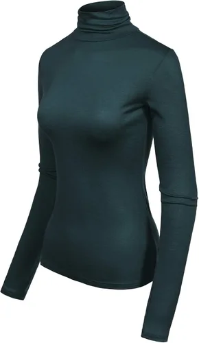 Vista 47 de MixMatchy Camisetas de manga larga delgadas y ligeras para mujer, cuello alto, capa base, camisetas activas