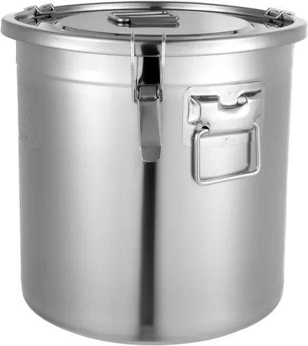 Vista 10 de Recipiente hermético para cocina, recipientes de almacenamiento de alimentos de acero inoxidable 304 con tapas de sellado, recipientes de cocina 21L