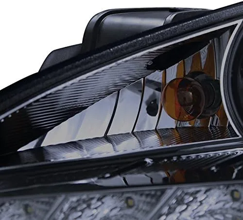 Vista 7 de Spec-D Tuning 2LHP-GENS210G-V2-TM Hyundai Genesis Coupe Proyector Negro Brillante Faros Humo W/R8 Led Drl