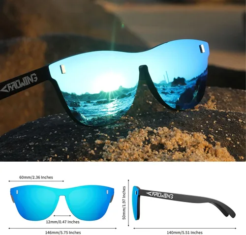 Vista 46 de ROCKNIGHT HD Polarized UV400 Protection Anti Glare Sunglasses TR90 Frame Lightweight Beach Driving