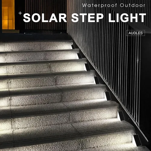 Vista 5 de AUDLES Luces LED Solares para Escalones Impermeables Luces para Escaleras Exteriores, Luz Solar para Terraza Decoración Exterior IP67 Luz