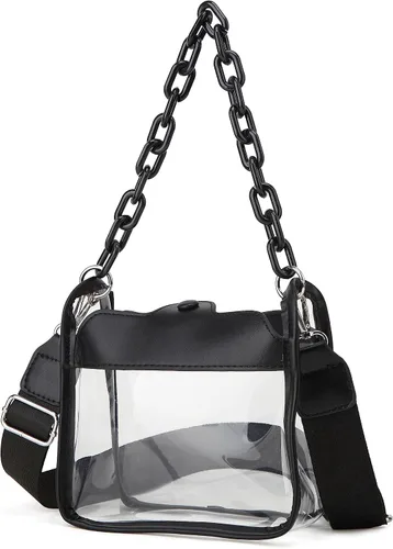 Vista 2 de Bolso transparente para mujer, bolso transparente para concierto, aprobado por estadios, bolso cruzado de hombro, bolso Hobo