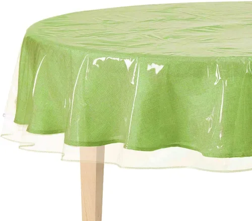 Vista 7 de BNYD - Protector de mantel de plástico transparente, vinilo para mantel (54" x 54")